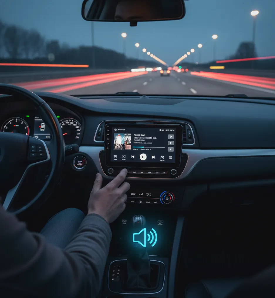 Music playing in car