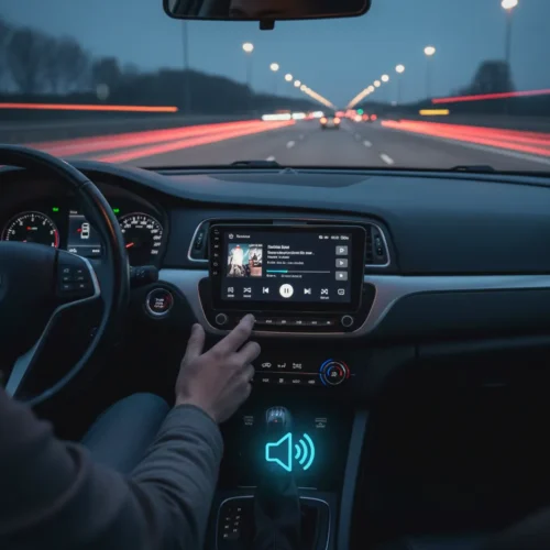 Music playing in car