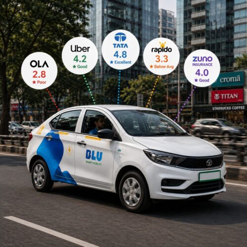 taxi with different ratings from different apps